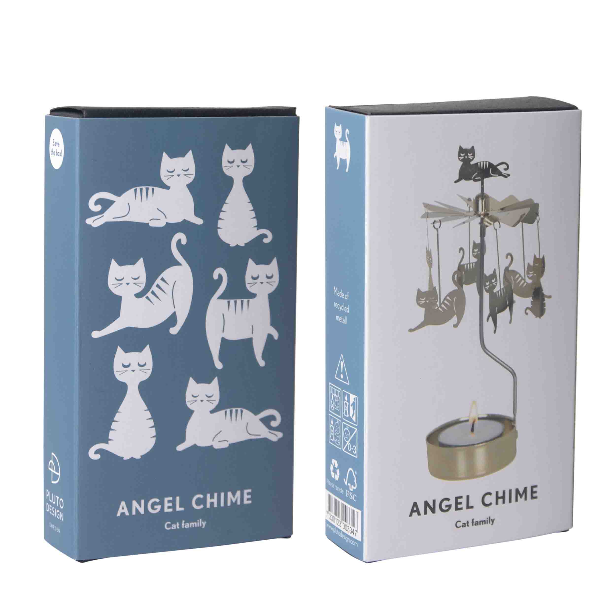 candle carousel cat family gold