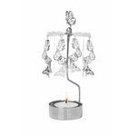 rotating candle holder silver butterflies