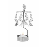 rotating candle holder silver butterflies