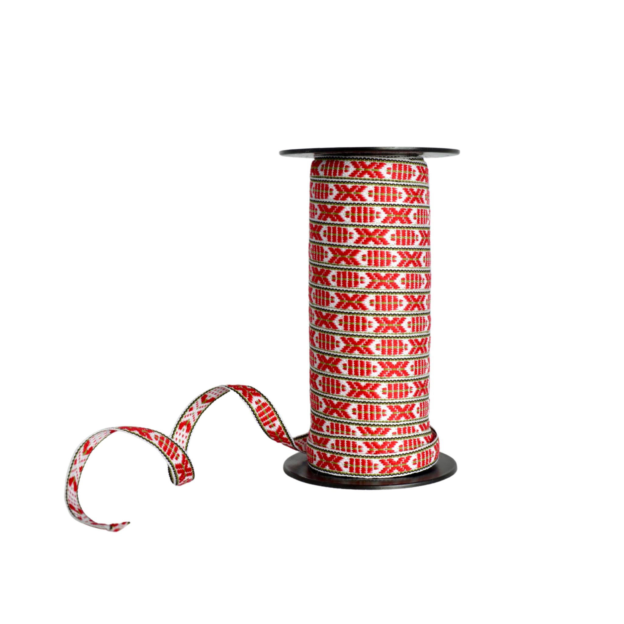 Ribbon 10mm - Red / Green Folk Pattern – Scandinavian North