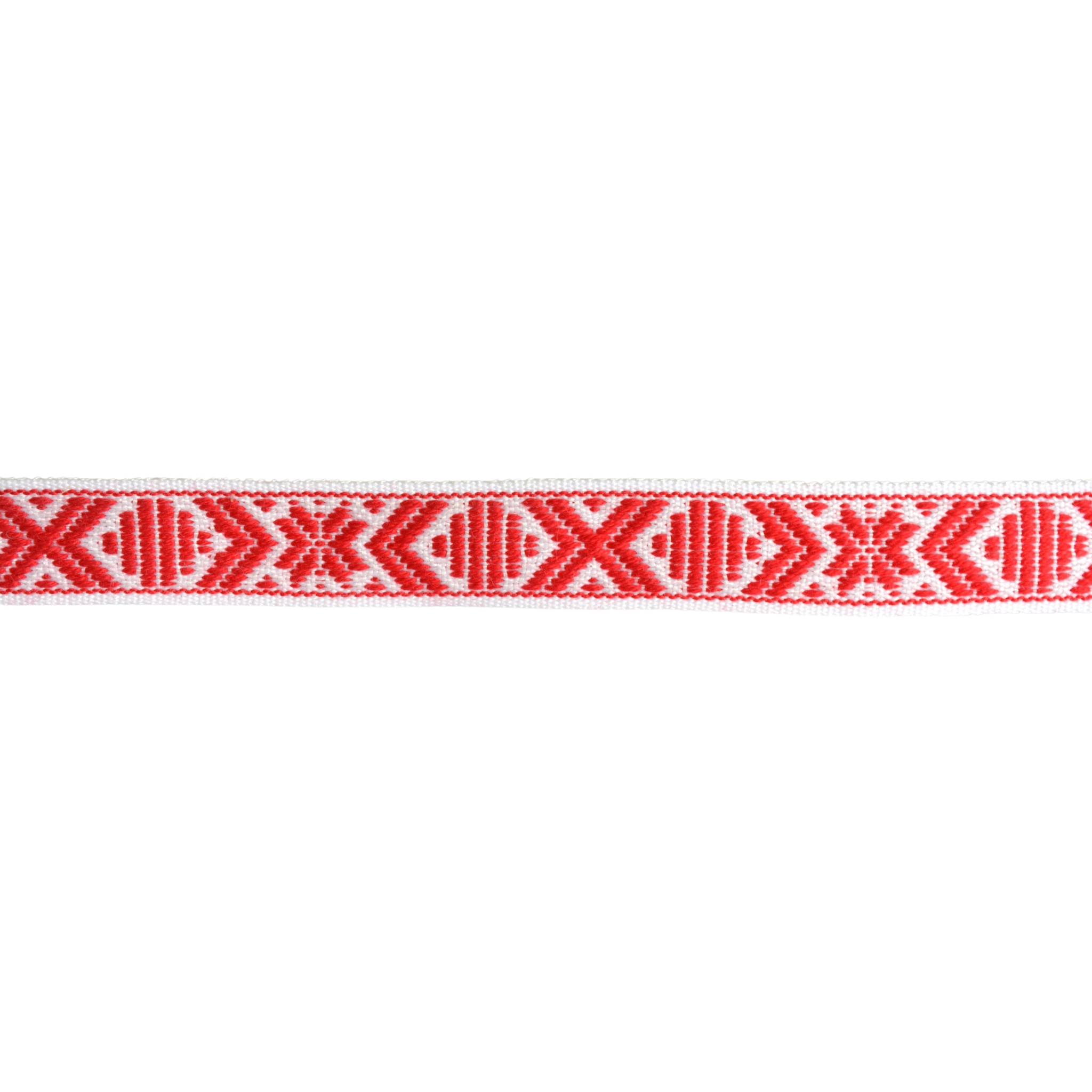 Ribbon 15mm - Red Folk Pattern