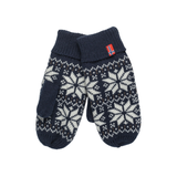 Snow Crystal Mittens - Navy