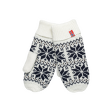 Snow Crystal Mittens - White / Navy