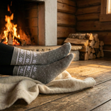 Snow Crystal Socks - Grey