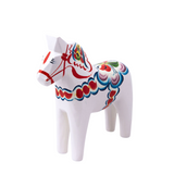 Swedish Wooden Dala Horse - White