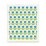 Amazing Swedish Dishcloth - Turquoise Tulips