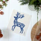 Amazing Swedish Dishcloth - Blue Reindeer