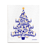 Amazing Swedish Dishcloth - Blue Scandi Christmas Tree