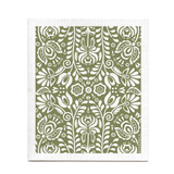 Amazing Swedish Dishcloth - Olive Green Scandi Bloom