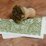 Amazing Swedish Dishcloth - Olive Green Scandi Bloom