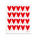 Amazing Swedish Dishcloth - Red Mini Hearts