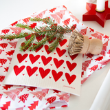 Amazing Swedish Dishcloth - Red Mini Hearts