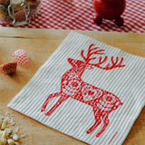 Amazing Swedish Dishcloth - Red Reindeer