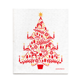Amazing Swedish Dishcloth - Red Scandi Christmas Tree
