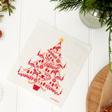 Amazing Swedish Dishcloth - Red Scandi Christmas Tree