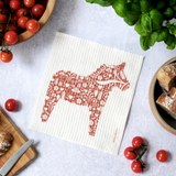 Amazing Swedish Dishcloth - Swedish Red Dala Horse