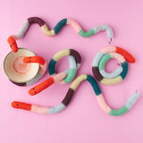 Felted Striped Snake Trivet