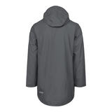 mens scandinavian raincoat dark grey back