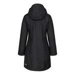 womens scandinavian raincoat black back