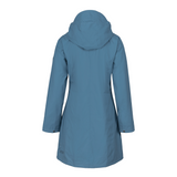 womens scandinavian raincoat blue back