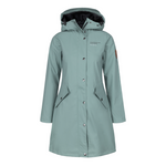 womens scandinavian raincoat light green
