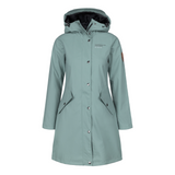womens scandinavian raincoat light green