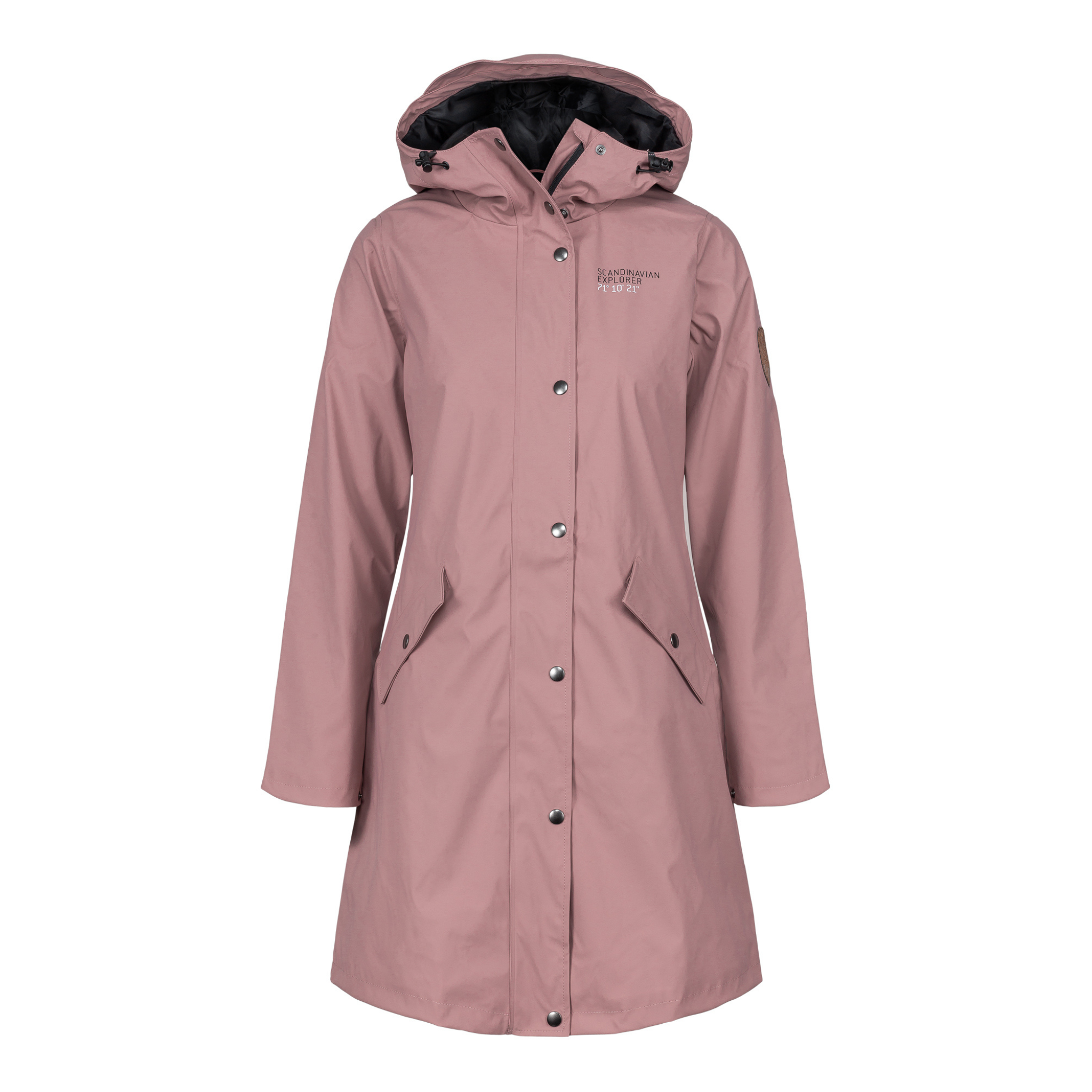 womens scandinavian raincoat old pink