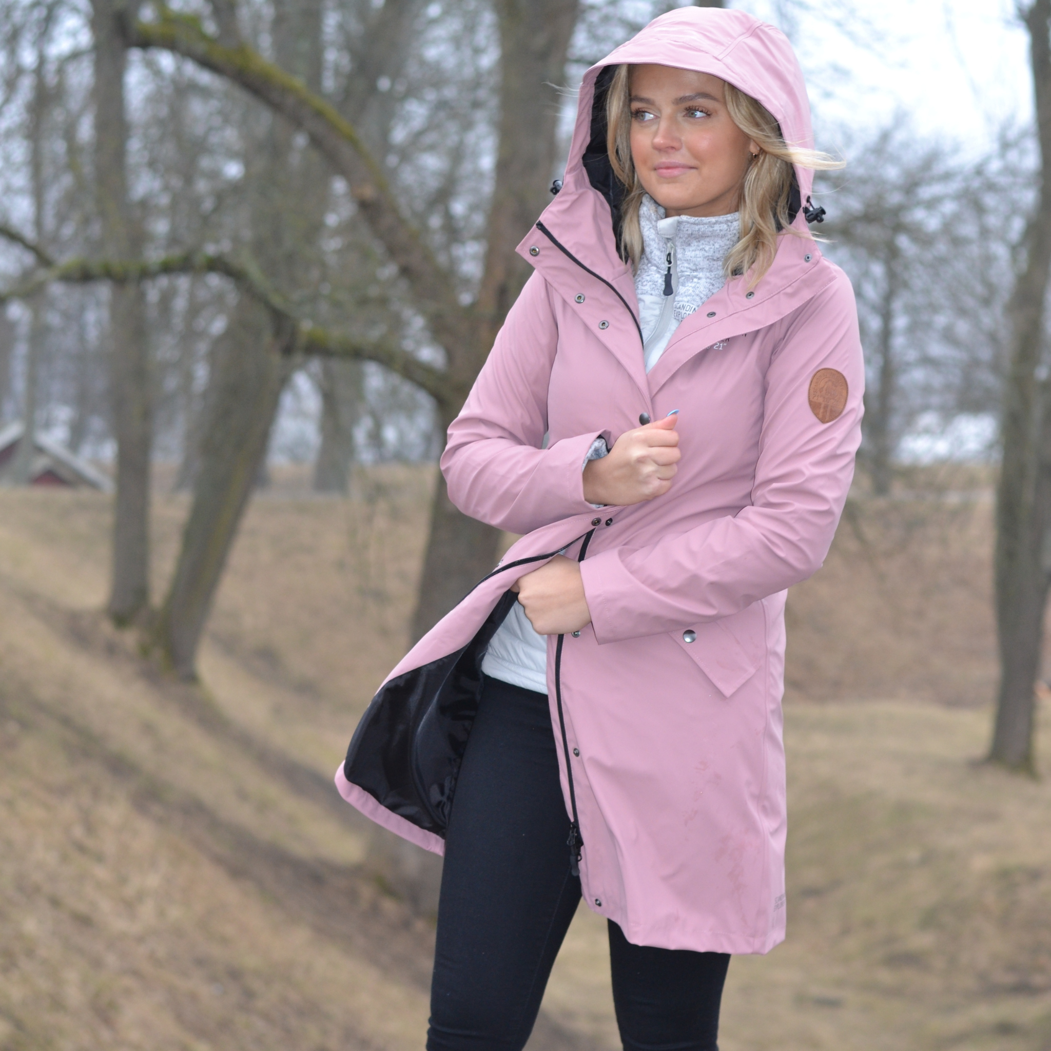 womens raincoat vintage pink