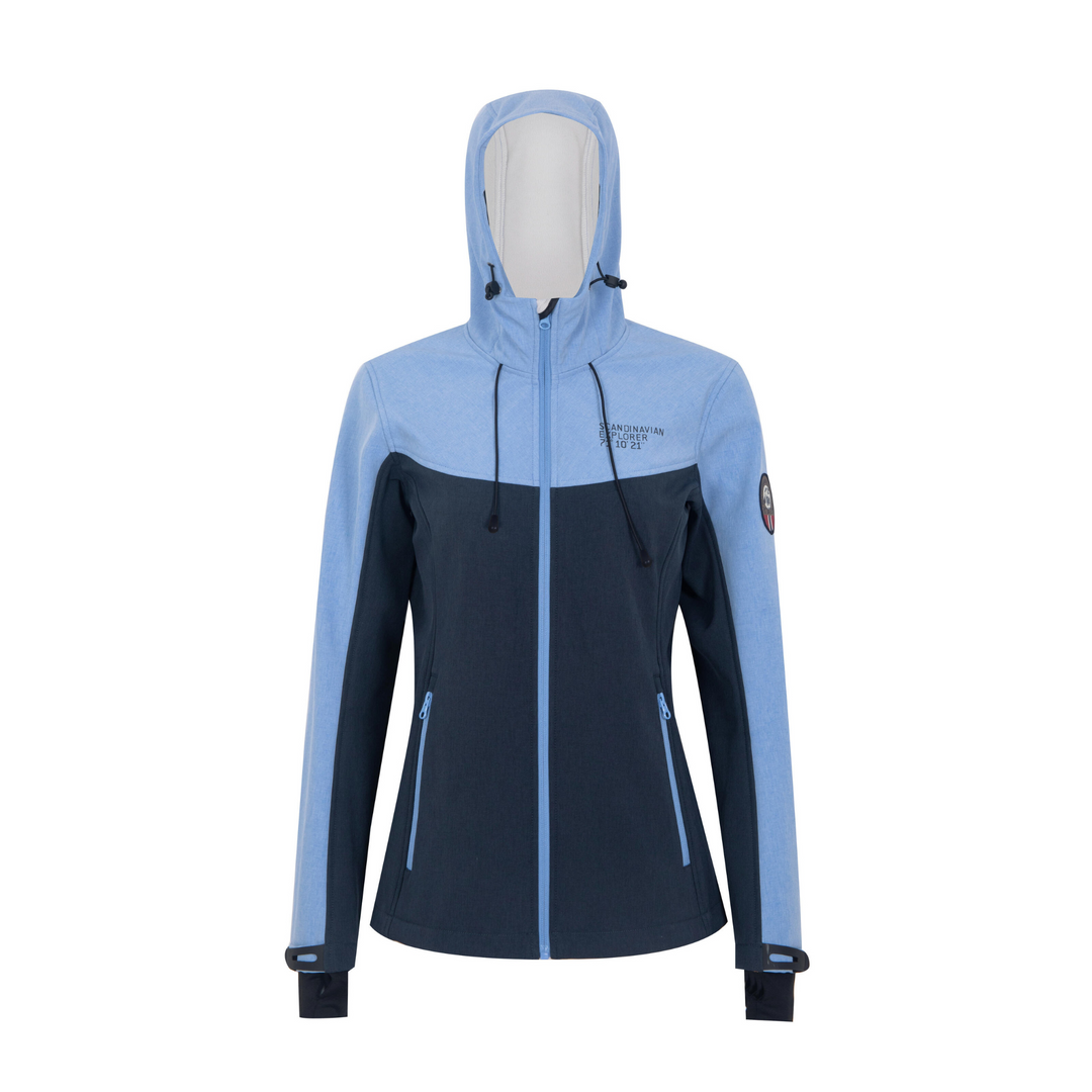 Women's 3 Layer Softshell Jacket - Navy / Light Blue – Scandinavian North