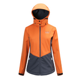 Women's 3 Layer Softshell Jacket - Orange / Grey