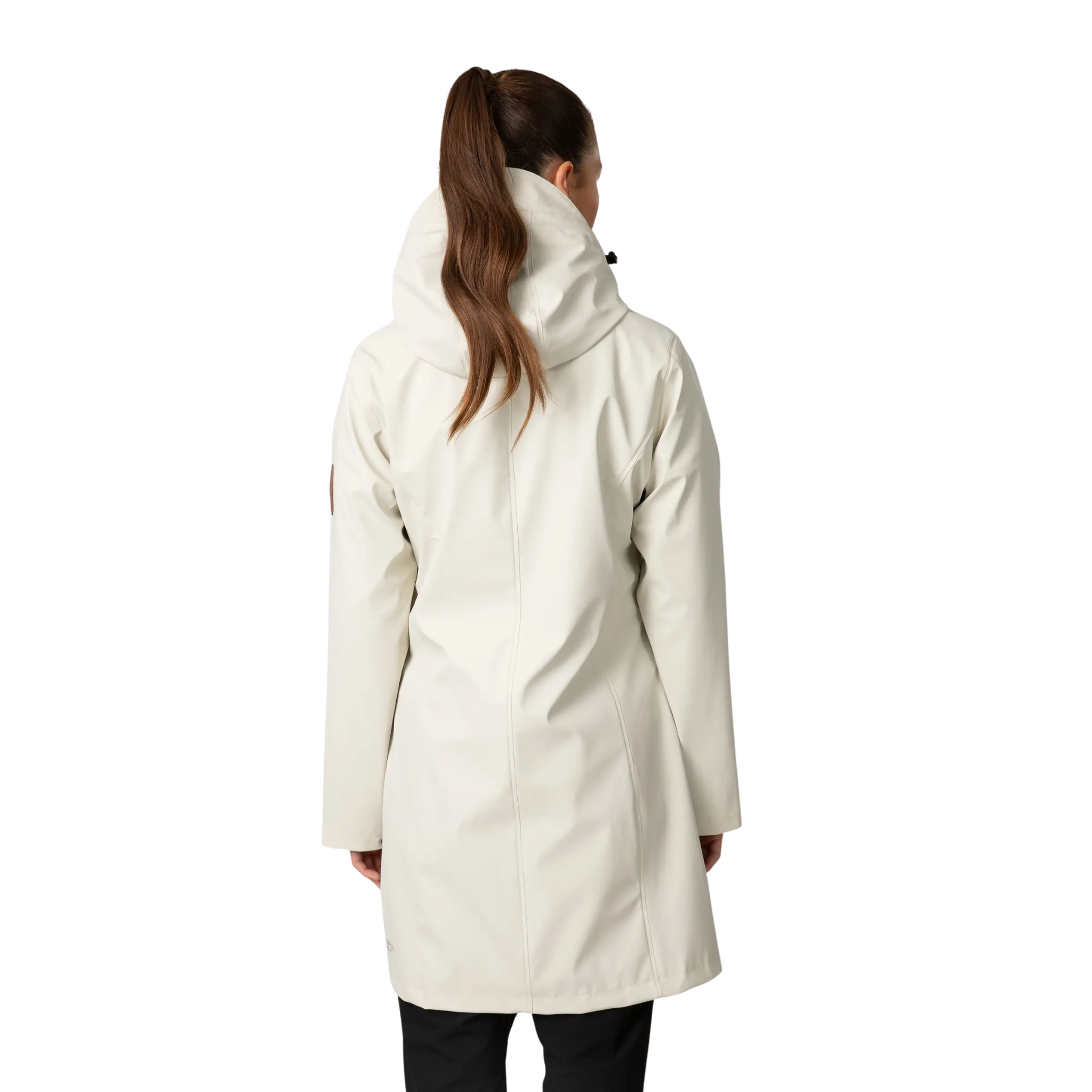 Person wearing a white coat on a white background
