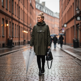 Women's Rain Poncho - Olive Green