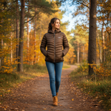 Women's Ultra Light Down Jacket - Dark Brown