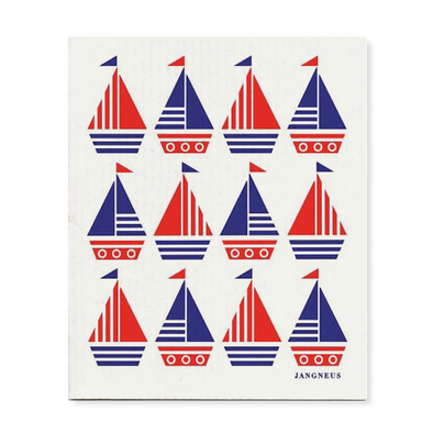 Sailboats - Red- The Amazing Swedish Dish Cloth
