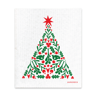 Christmas Tree with Red Star - The Amazing Swedish Dishcloth