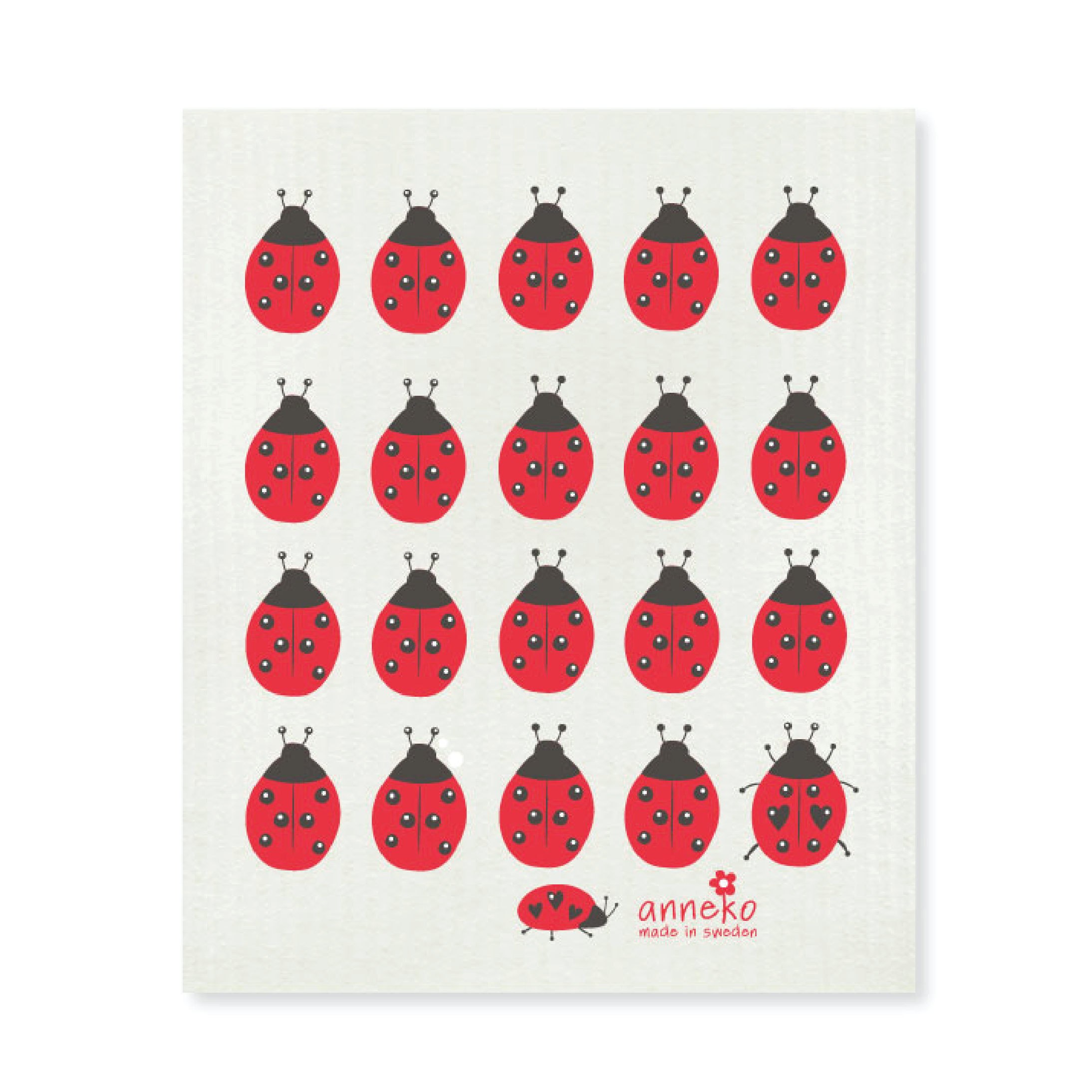 amazing swedish dishcloth rows of lady bugs