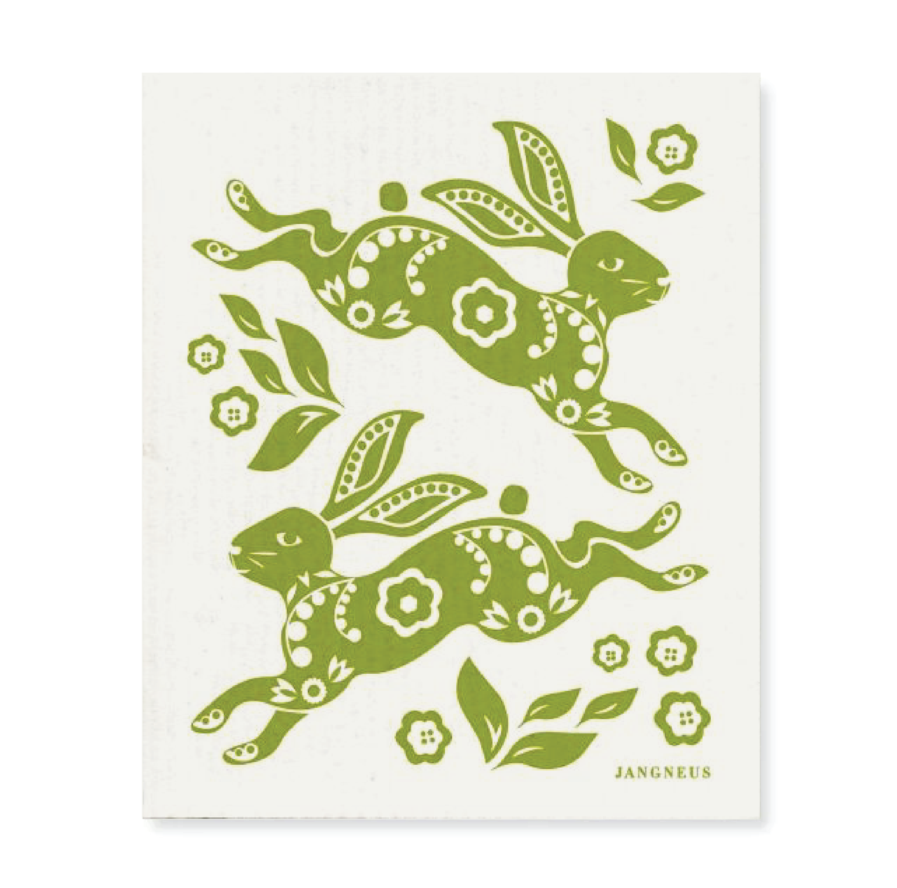 amazing swedish dishcloth green hare by jangneus