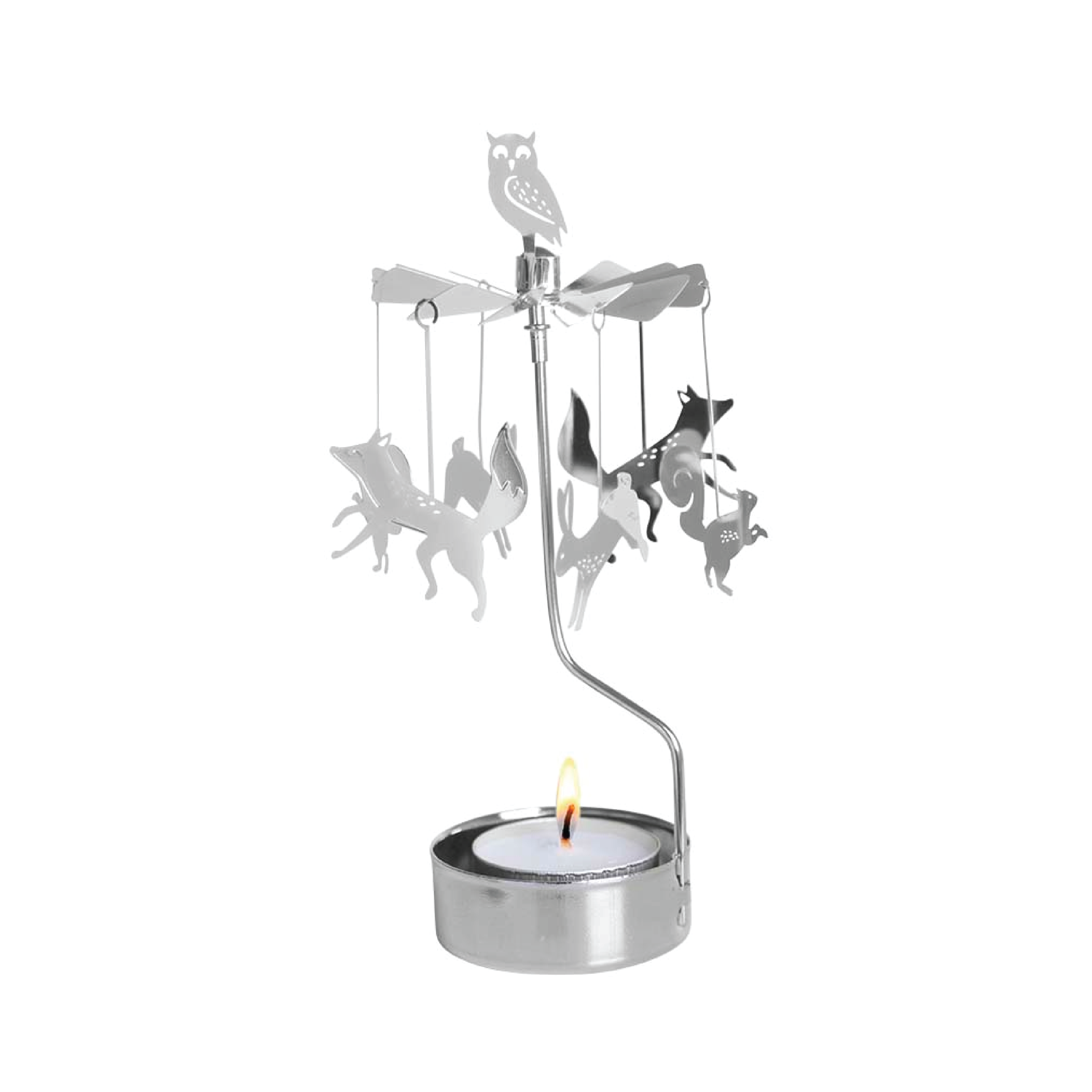 rotating candle forest animals