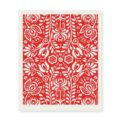 Scandi Bloom Red - The Amazing Swedish Dishcloth