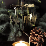 Rotating Candle Holder - Dala Horse Gold