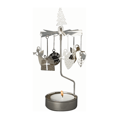 Christmas Silver - Rotating Carousel Candle Holder
