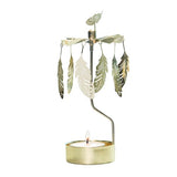 Feathers Gold - Rotating Carousel Candle Holder