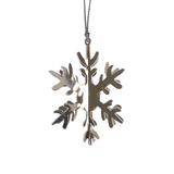 3-D Snowflake Silver Ornament