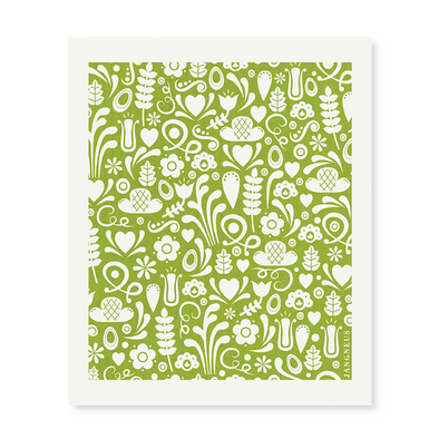 Dala Pattern - Green - The Amazing Swedish Dishcloth
