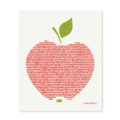 Big Red Apple with Green Leaf - The Amazing Swedish Dishcloth