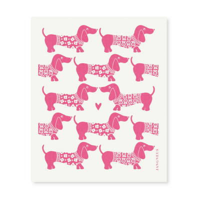 Dachshund - Pink - The Amazing Swedish Dish Cloth