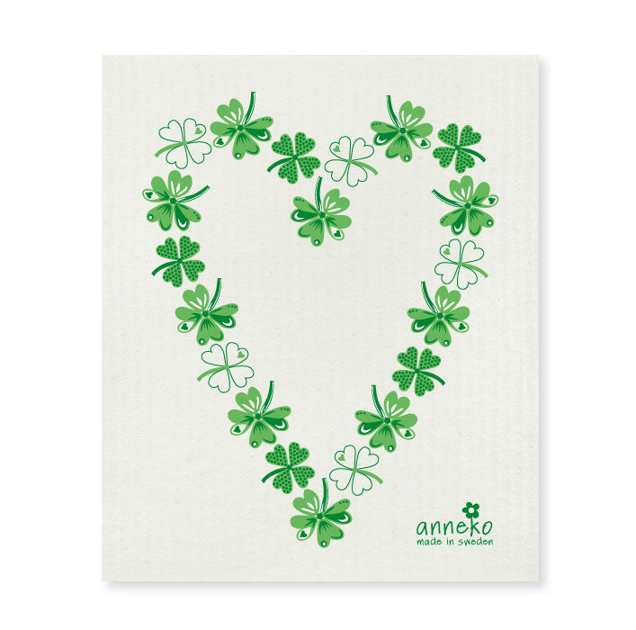 Amazing Swedish dishcloth 4 leaf clover heart