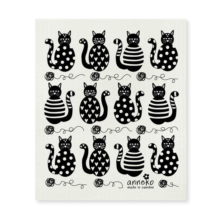 amazing swedish dishcloth 12 black cats by anneko