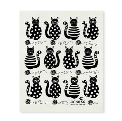 Cats -12 Black -The Amazing Swedish Dish Cloth