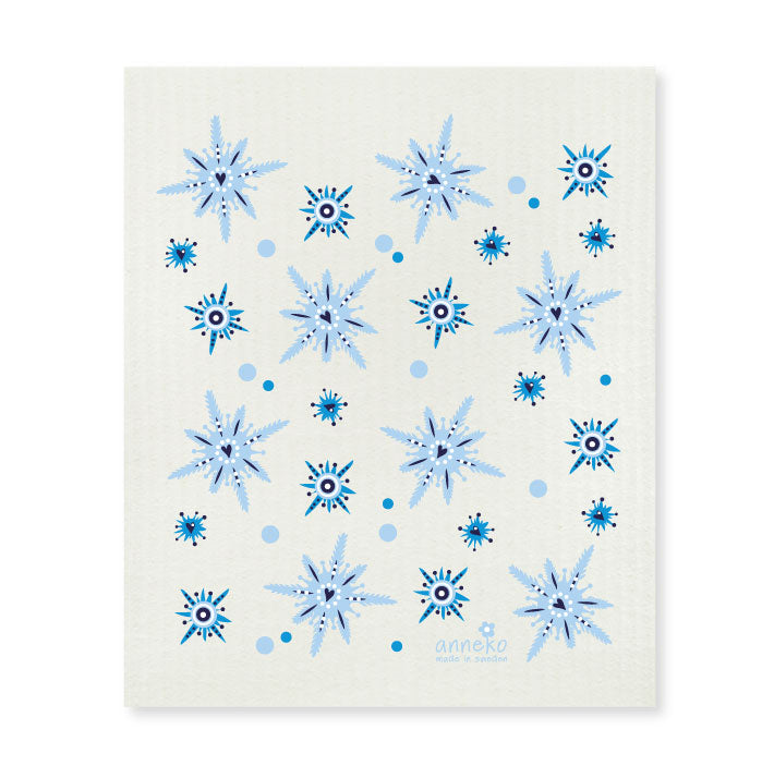amazing swedish dishcloth blue snowflakes by anneko
